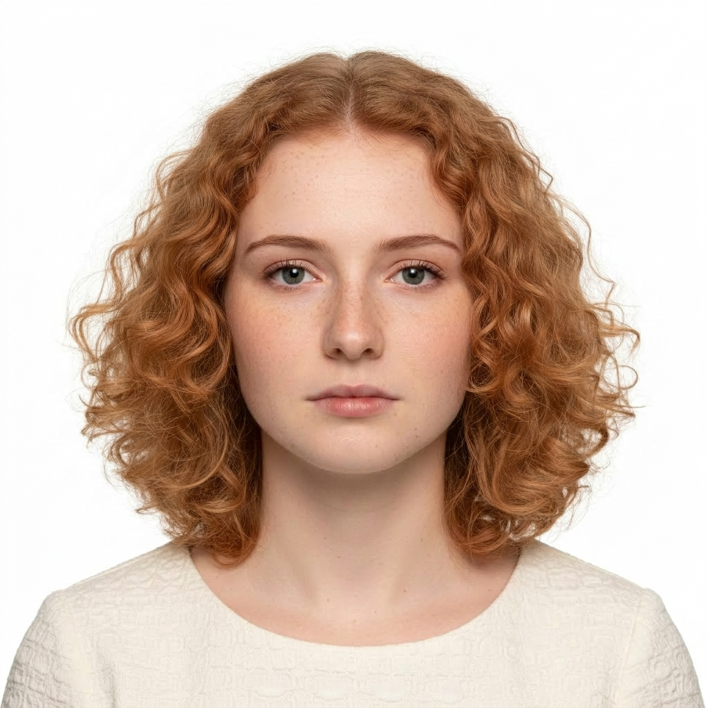 Face illuminated by even daylight from a window