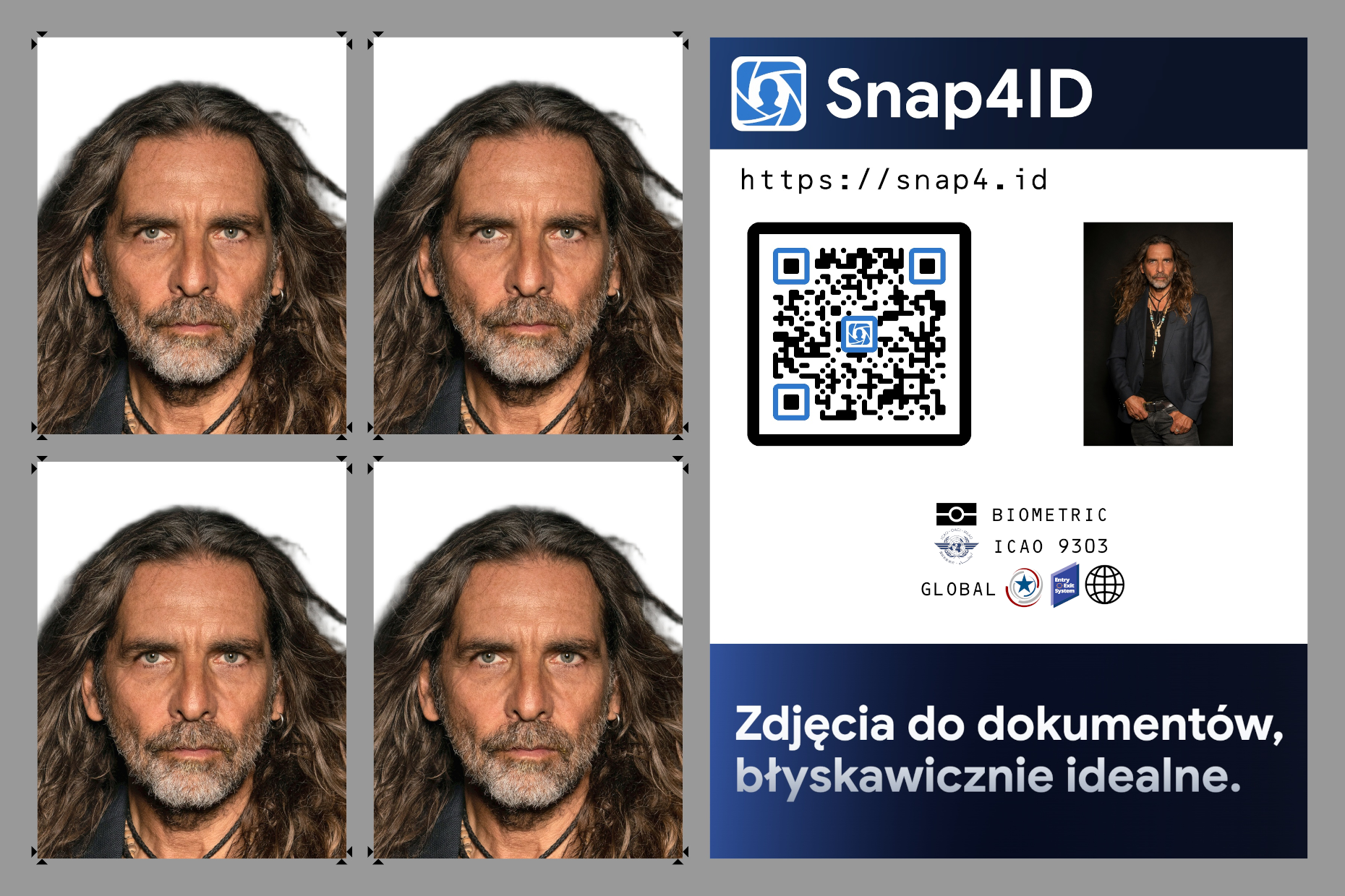 Snap4ID app view with a ready photo