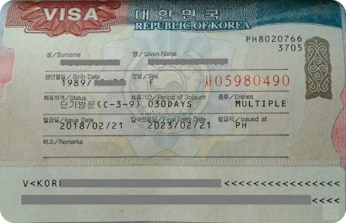 South Korean Visa photo