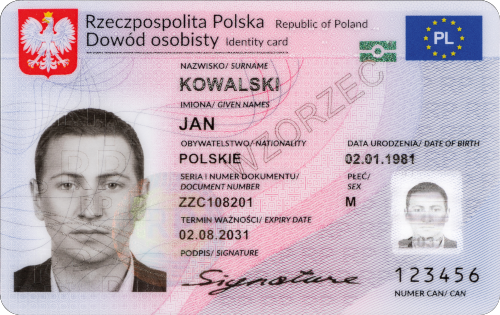 Polish ID Card photo