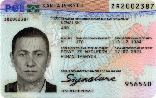 Polish Residence Card photo