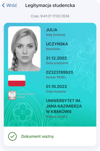 Polish Student mID (University) photo