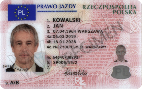 Polish Driving Licence photo